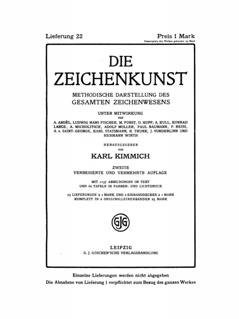 Cover image for book Die Zeichenkunst. Lieferung 22
