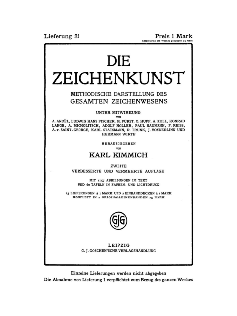 Cover image for book Die Zeichenkunst. Lieferung 21