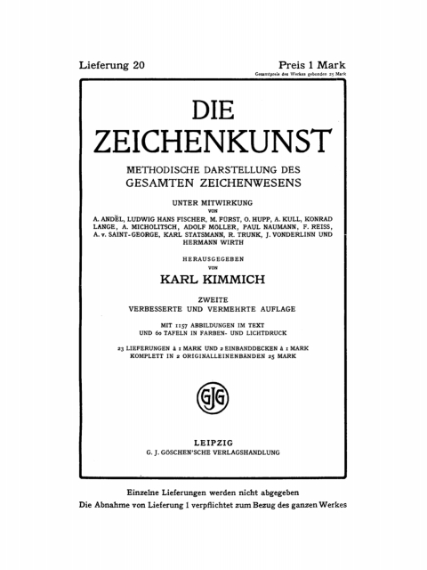 Cover image for book Die Zeichenkunst. Lieferung 20