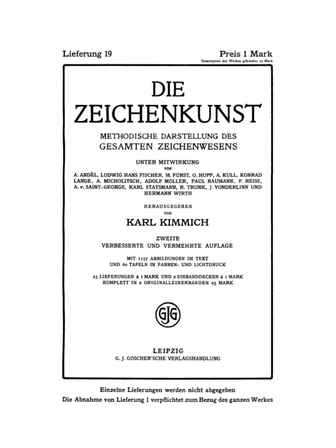 Cover image for book Die Zeichenkunst. Lieferung 19