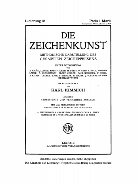Cover image for book Die Zeichenkunst. Lieferung 18