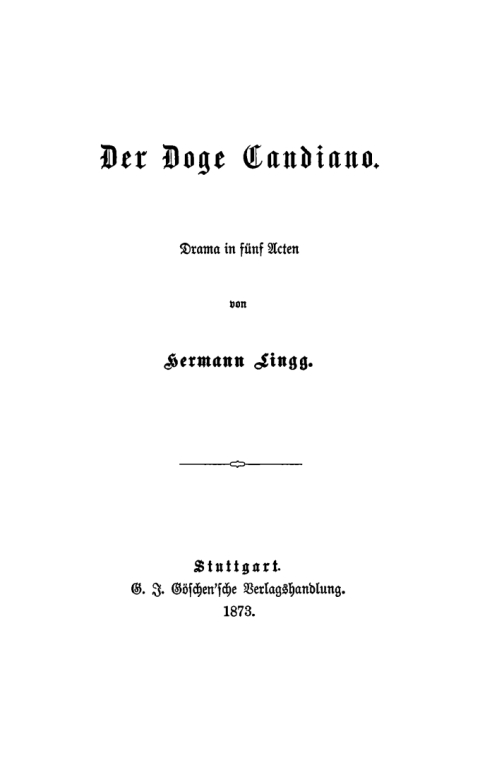 Cover image for book Der Doge Canadiano