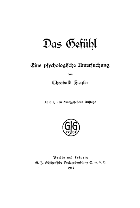 Cover image for book Das Gefühl