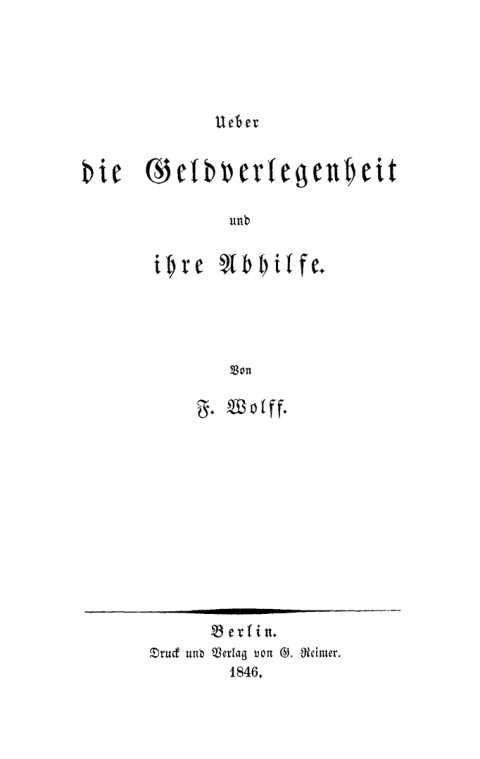 Cover image for book Ueber die Geldverlegenheit und ihre Abhilfe