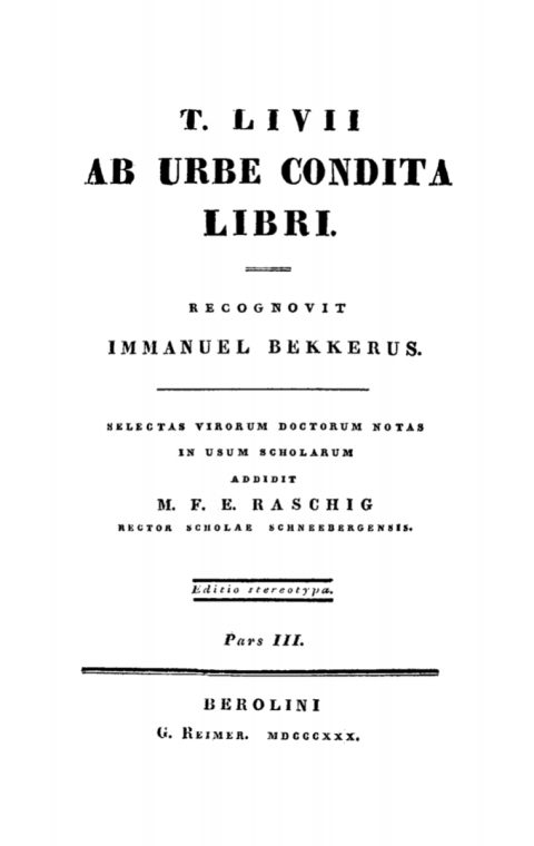 Titus Livius: T. Livii Ab Urbe Condita Libri. Pars 3 