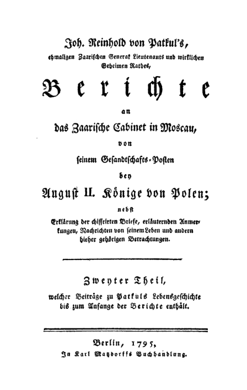 Cover image for book Welcher Beiträge zu Patkuls Lebensgeschichte bis zum Anfange der Berichte enthält