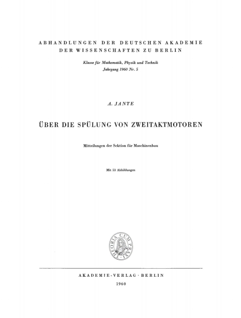 Cover image for book Über die Spülung von Zweitaktmotoren