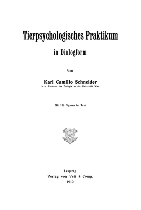 Cover image for book Tierpsychologisches Praktikum in Dialogform