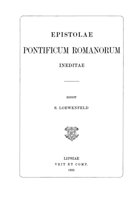 Cover image for book Epistolae Pontificum Romanorum Ineditae