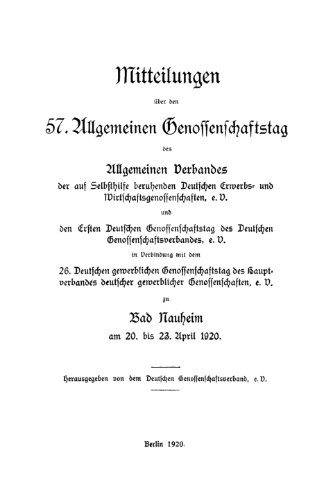 Cover image for book Bad Nauheim am 20. bis 23. April 1920
