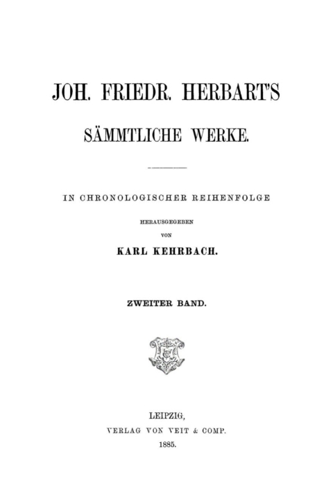 Cover image for book Joh. Friedr. Herbart: Joh. Friedr. Herbart’s Sämmtliche Werke. Band 2