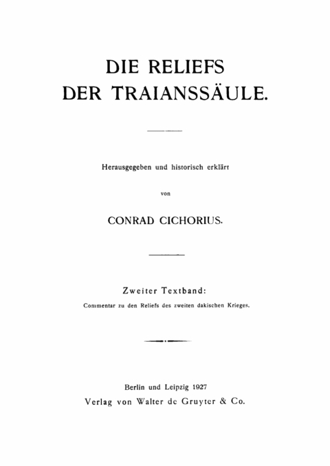 Cover image for book Commentar zu den Reliefs des zweiten dakischen Krieges