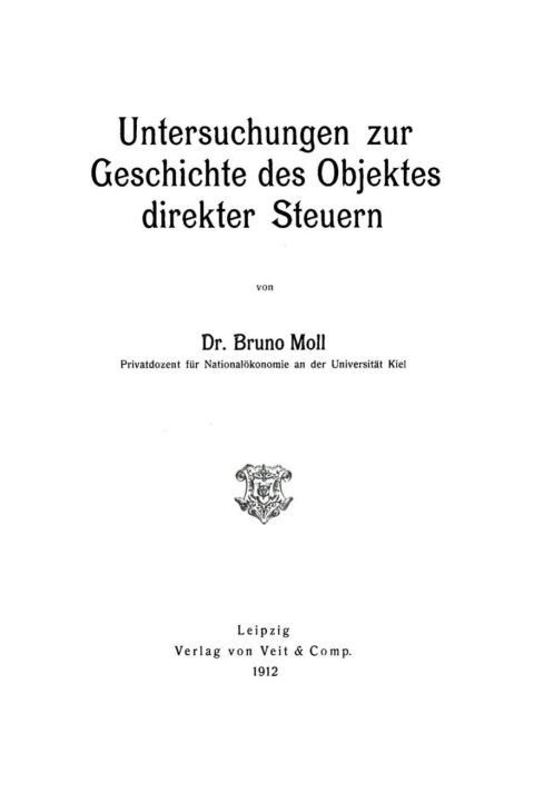 Cover image for book Untersuchungen zur Geschichte des Objektes direkter Steuern