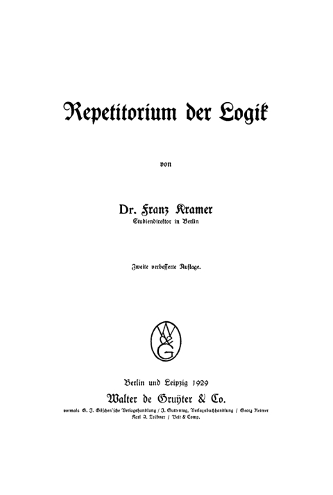Cover image for book Repetitorium der Logik
