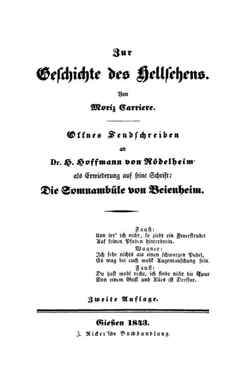 Cover image for book Zur Geschichte des Hellsehens