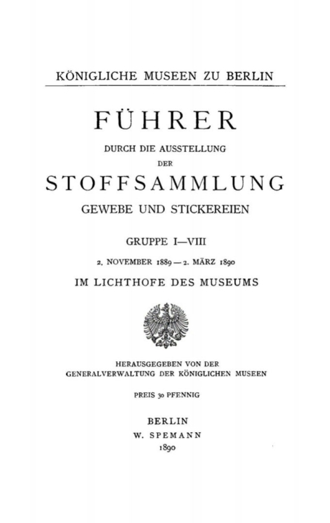 Cover image for book Führer durch die Ausstellung der Stoffsammlung Gewebe und Stickereien