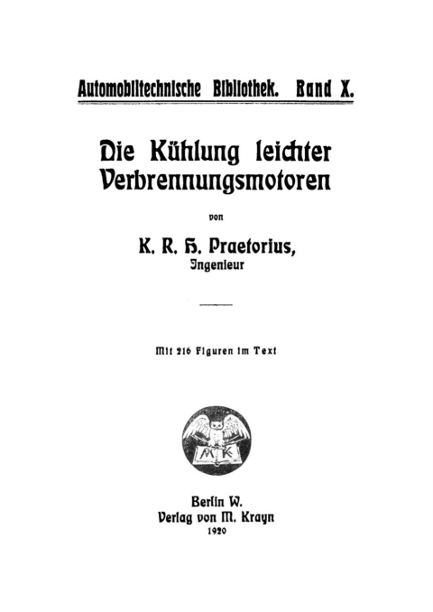 Cover image for book Die Kühlung leichter Verbrennungsmotoren