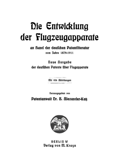 Cover image for book Die Entwicklung der Flugzeugapparate