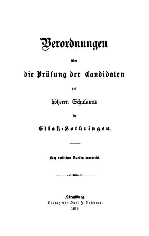 Cover image for book Verordnungen über die Prüfung der Candidaten des höheren Schulamts in Elsaß-Lothringen