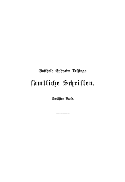 Cover image for book LESSING:SAEMTLICHE SCHRIFTEN BD 12 ND GELSS
