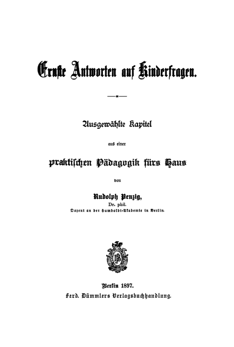 Cover image for book Ernste Antworten auf Kinderfragen
