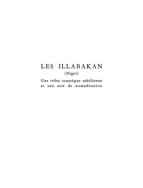 Cover image for book Les Illabakan (Niger)
