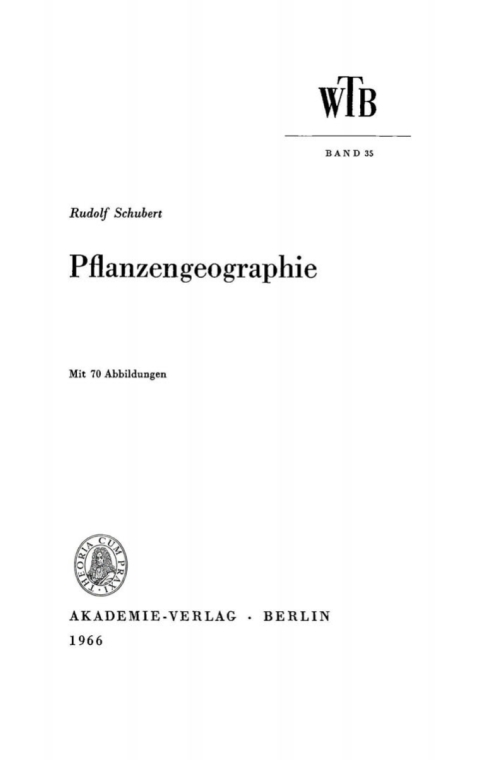 Cover image for book Pflanzengeographie