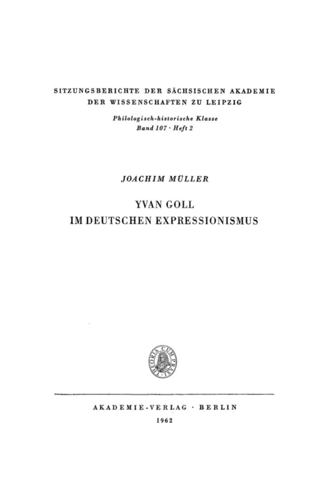 Cover image for book Yvan Goll im Deutschen Expressionismus