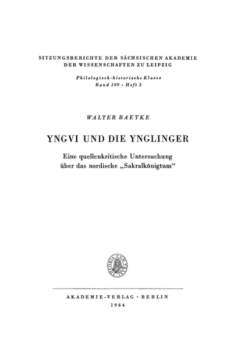 Cover image for book Yngvi und die Ynglinger