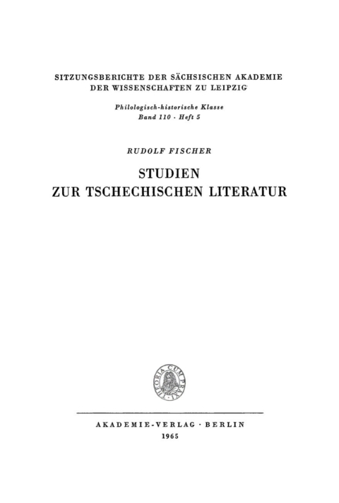 Cover image for book Studien zur tschechischen Literatur