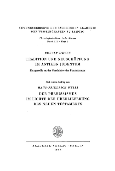 Cover image for book Tradition und Neuschöpfung im Antiken Judentum