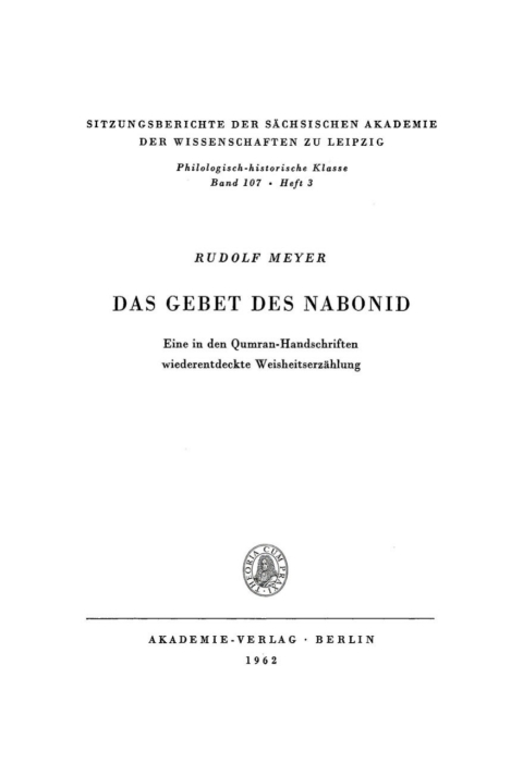 Cover image for book Das Gebet des Nabonid