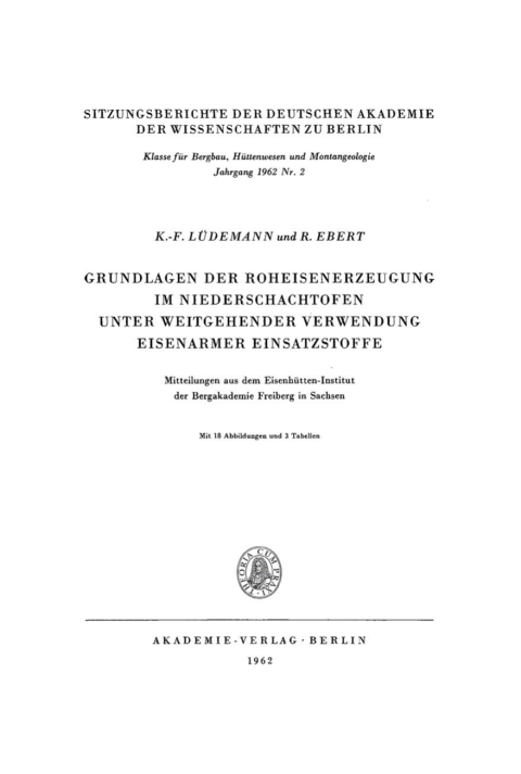 Cover image for book Grundlagen der Roheisenerzeugung im Niederschachtofen unter weitgehender Verwendung eisenarmer Einsatzstoffe