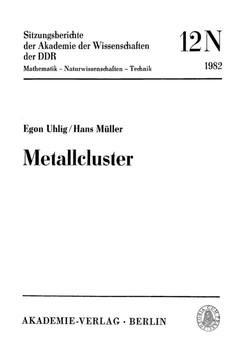 Cover image for book Metallcluster