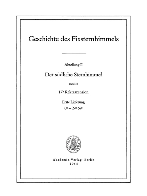 Cover image for book 17h Rektaszension, Lieferung 1: 0m–29m59s