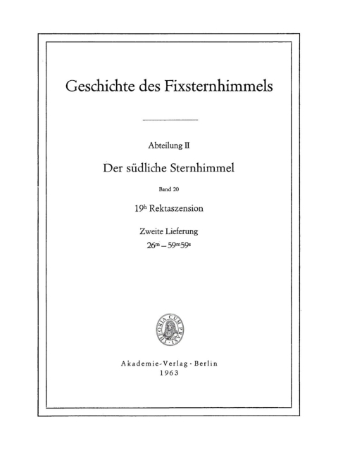Cover image for book 19h Rektaszension, Lieferung 2: 26m–59m59s