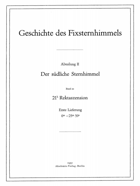Cover image for book 21h Rektaszension, Lieferung 1: 0m–25m59s