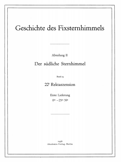 Cover image for book 22h Rektaszension, Lieferung 1: 0m–25m59s