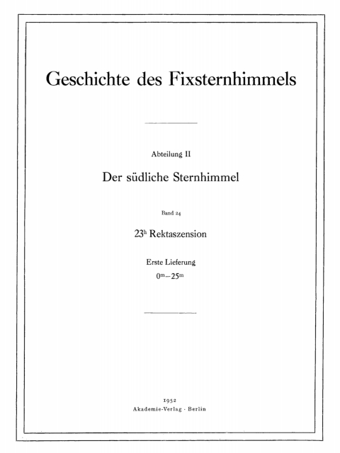 Cover image for book 23h Rektaszension, Lieferung 1: 0m–25m