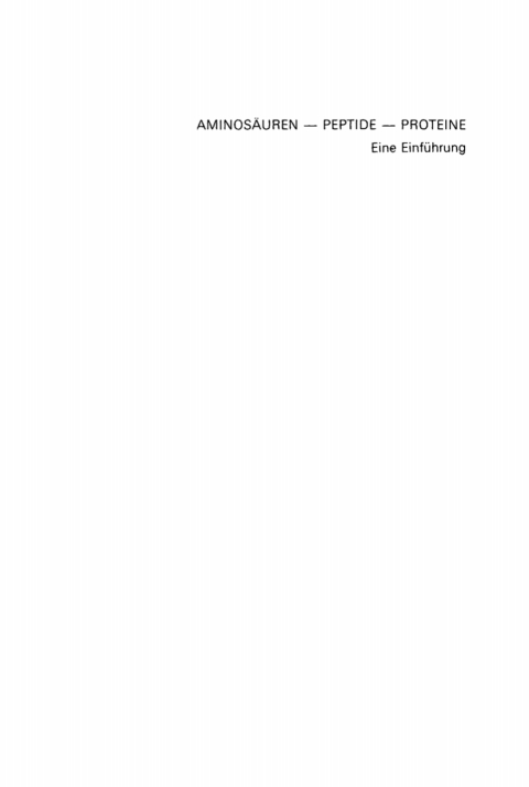 Cover image for book Aminosäuren, Peptide, Proteine