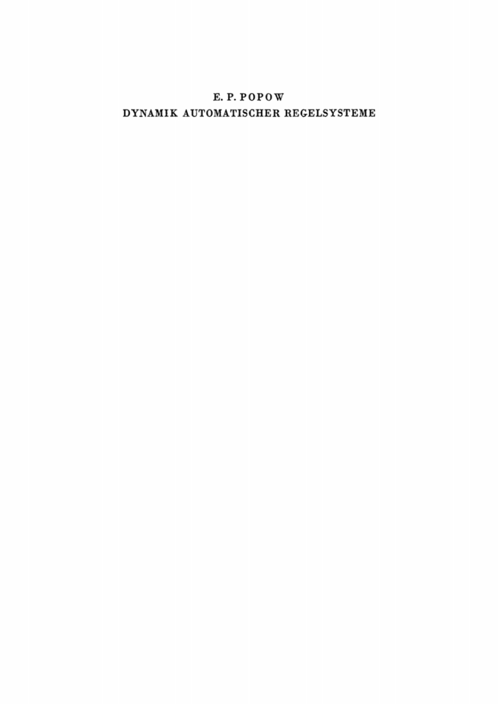 Page Fidelity Dynamik automatischer Regelsysteme; $174.26