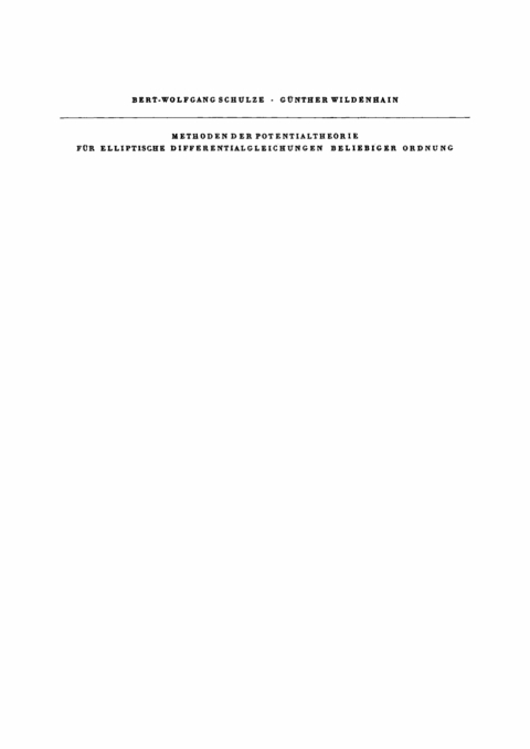 Cover image for book Methoden der Potentialtheorie für elliptische Differentialgleichungen beliebiger Ordnung
