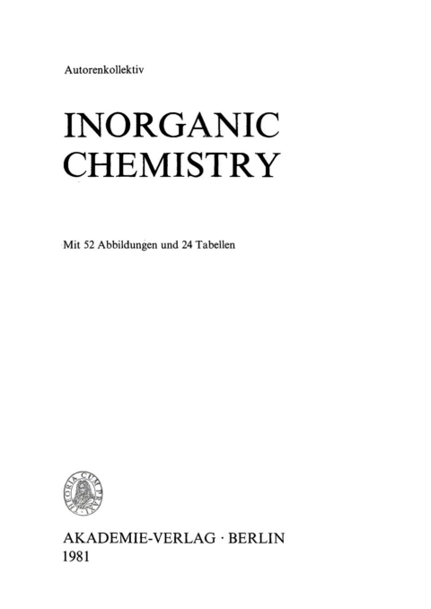 Cover image for book Inorganic Chemistry