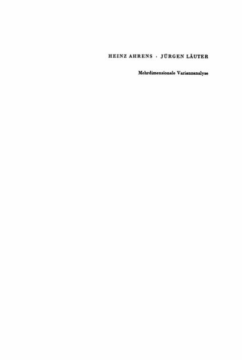 Cover image for book Mehrdimensionale Varianzanalyse