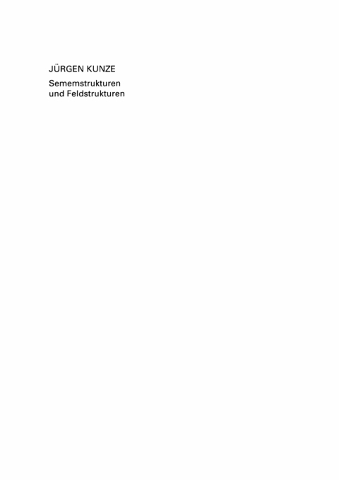Cover image for book Sememstrukturen und Feldstrukturen