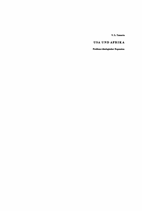 Cover image for book USA und Afrika