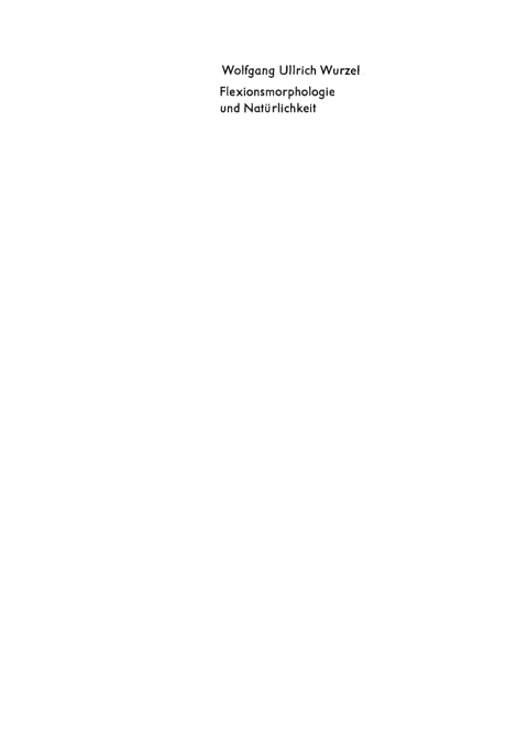 Cover image for book Flexionsmorphologie und Natürlichkeit