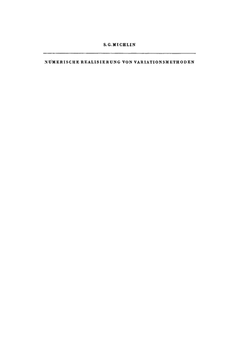 Cover image for book Numerische Realisierung von Variationsmethoden