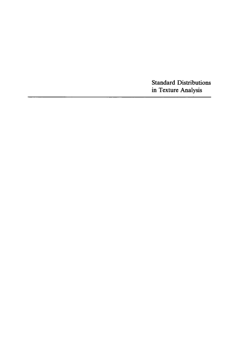 Cover image for book Siegfried Matthies; Galina W. Vinel; Kurt Helming: Standard Distributions in Texture Analysis. Volume 2