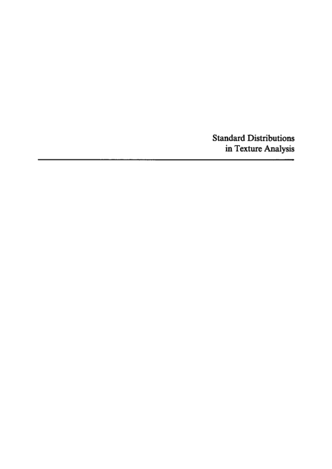 Cover image for book Siegfried Matthies; Galina W. Vinel; Kurt Helming: Standard Distributions in Texture Analysis. Volume 3